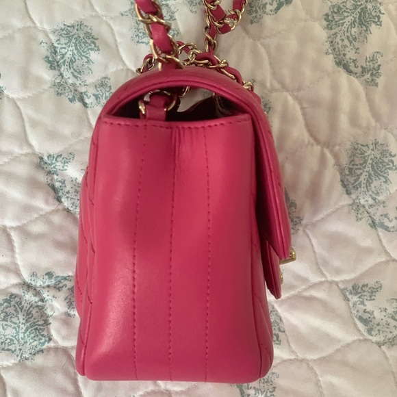 SOLD 😊 Chanel Square Mini Bag - Dark Pink 💕 - Picture 7 of 12